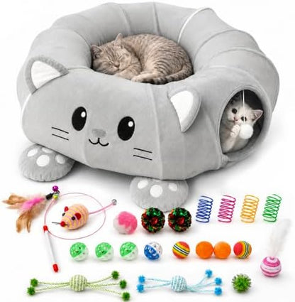 Cat Tunnel Bed with 21 Interactive Toys by lehorra