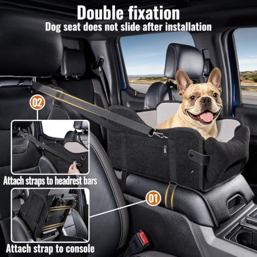 MAXFUT Center Console Dog Car Seat for Small Dogs,Fit for Full Size Truck - Image 5