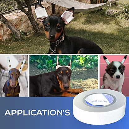 Ear Tape for Dogs 5 Pack with Dog Ear Cleaner Cotton Swabs, Self Adhesive Cotton Tape for Dog Ear Protection and Support, Ear Care Set for Dogs (Tape Width_0.5 inch(12mm)) - Image 6