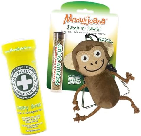Meowijuana Jump 'n' Jamb Monkey Cat Toy and Catnip Blend | High Potency by Meowijuana