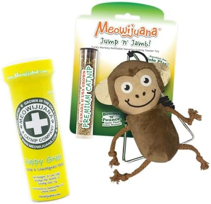 Meowijuana Jump 'n' Jamb Monkey Cat Toy and Catnip Blend | High Potency by Meowijuana