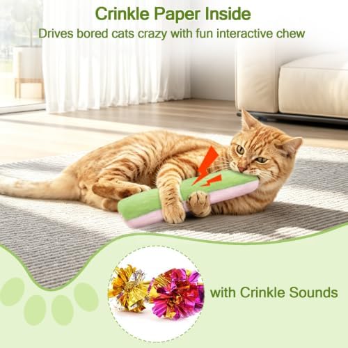 Retro Shaw Refillable Catnip Cat Toys Pillows, for Indoor Cats Kicker, 3PCS - Image 5