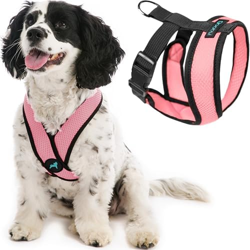 Gooby Comfort X Head-in Dog Harness, Choke-Free, Pink, Small by Gooby