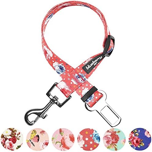 Blueberry Pet 8 Patterns Spring Scent Inspired Rose and Polka Dot Print Brink Pink Adjustable Dog Seat Belt Tether for Dogs Cats, Durable Safety Car Vehicle Seatbelts Leads Use with Harness - Image 5
