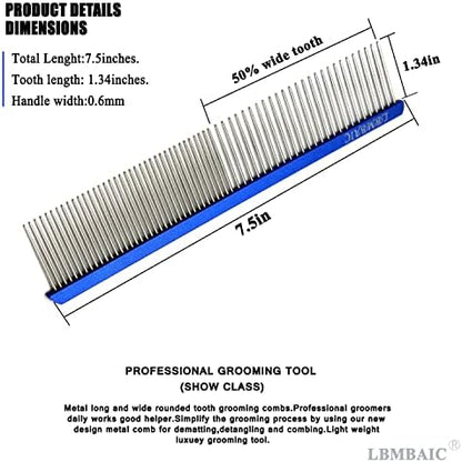 Metal Dog Grooming Combs Shedding Tangles,Knots,Mats.(7.5inches) - Image 5