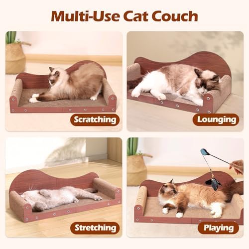 ComSaf Cat Scratcher Bed 26.4 in, Large Cardboard Cat Scratching Board - Image 4