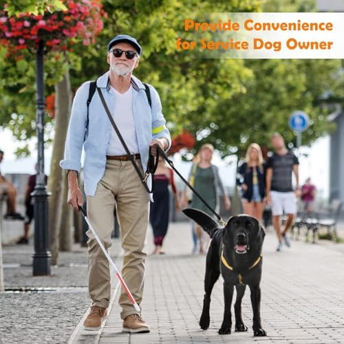 Leather Dog Leash 8ft, Soft Multi-Function 6 in 1 Leather Training Walking Lead, Hands Free Leash, Dual, Crossbody Pet Leashes for Medium and Large Dogs, Service Dogs (8 Foot*5/8", Black) - Image 5