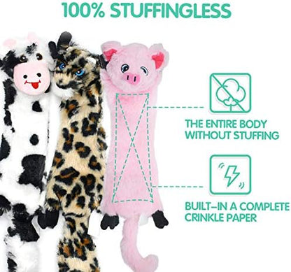SHARLOVY Dog Squeaky Toys No Stuffing, 3 Pack Crinkle Dog Toys for Small - Image 4