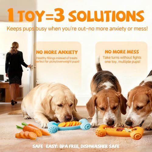 2-Pack Freeze Toys for Dogs Slow Feeder Lick Bone Indestructible Chew Toy - Image 5