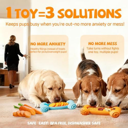 2-Pack Freeze Toys for Dogs Slow Feeder Lick Bone Indestructible Chew Toy - Image 5