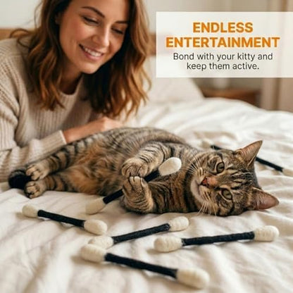 Glaciart One Swabs Cat Toys with Catnip - 6 Pk | Durable for Chew, Cute Cat Toys Interactive Kitty for Boredom, Exercise, & Play | Filled w/Organic Catnip for Anxiety & as Digestive Aid | Gift Idea - Image 4