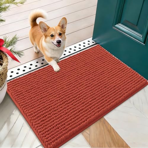 OLANLY Dog Door Mat for Muddy Paws 24x16, Extra Absorbent Chenille Mud Mat by OLANLY