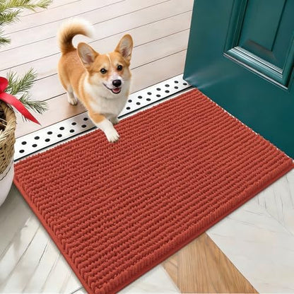 OLANLY Dog Door Mat for Muddy Paws 24x16, Extra Absorbent Chenille Mud Mat by OLANLY