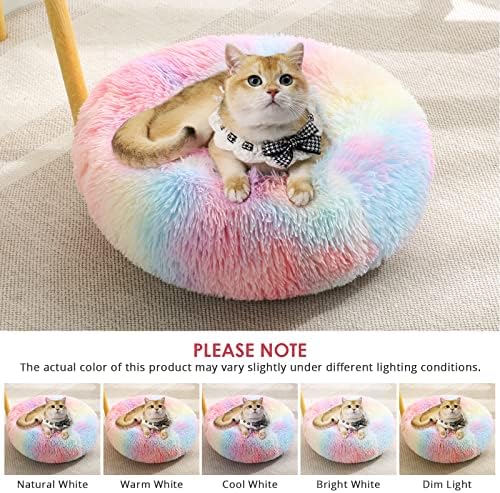 JOLLYVOGUE Dog & Cat Bed, Calming Anti-Anxiety Pet Bed for Small Dogs, Fluffy Donut Cushion for Small and Medium Pets (20") - Image 5