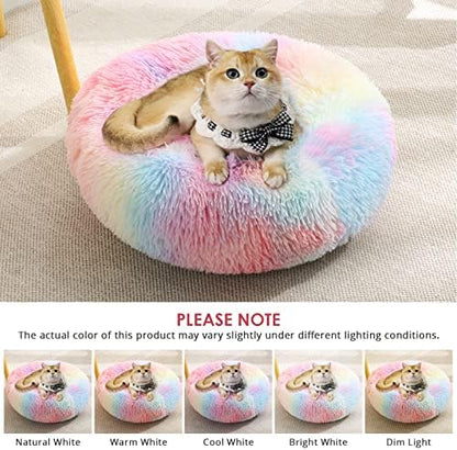 JOLLYVOGUE Dog & Cat Bed, Calming Anti-Anxiety Pet Bed for Small Dogs, Fluffy Donut Cushion for Small and Medium Pets (20") - Image 5