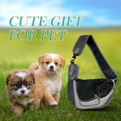Dog Sling Carrier Pet Puppy Sling Bag Small Dogs Cats Carrier Hand Free Dog Satchel Carrier for Outdoor Travel, Medium, Grey - Image 5