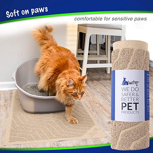 WePet Cat Litter Box Mat(No. 02-2), Kitty Premium PVC Pad, Durable Trapping Rug, Phthalate Free, Urine-Resistant, Scatter Control, L 35 x 23, Beige - Image 6