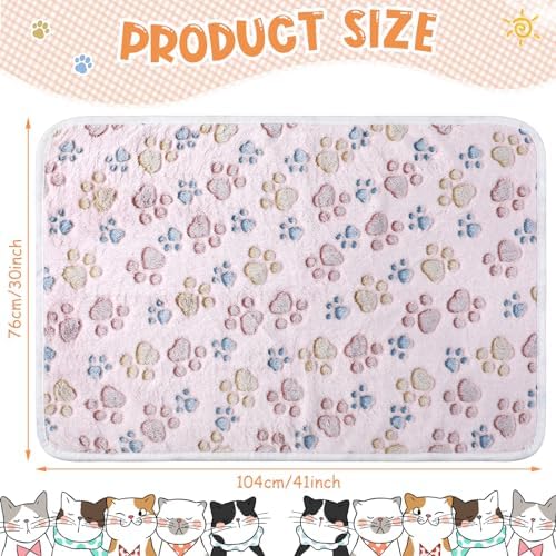 Tatuo 4 Pack Fleece Dog Blanket for Pet,Beige,41 x 30 Inch,Paw - Image 5