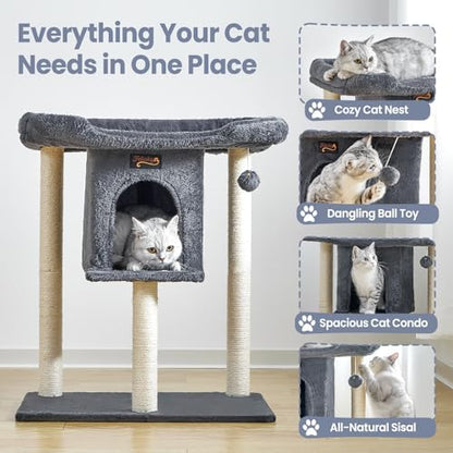 Cat Tree Tower Scratching Post for Indoor Large Adult Cats with Perch Bed - Image 5