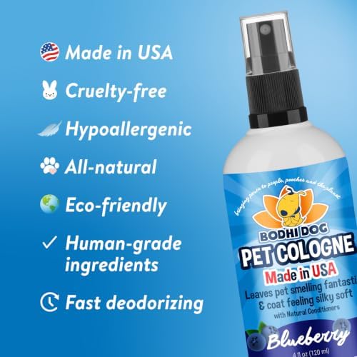 Bodhi Dog Natural Dog Cologne (Blueberry) - Premium Scented Deodorizing Pet Perfume with Conditioner for Dogs & Cats - Keeps Pets Fresh & Clean - Gentle and Safe Formula, Made in USA (4 Fl Oz) - Image 5