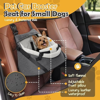 WOYYHO Luxurious Dog Booster Car Seat for Tiny Dogs up to 7 lbs - Image 3