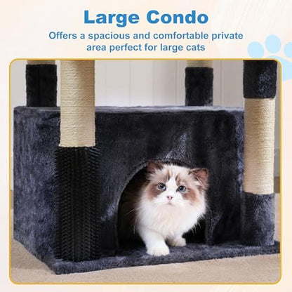 Hey-brother Cat Tree Tower with Large Platform, Spacious Condo, MPJ060G - Image 4