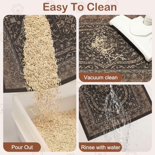 Glittme Cat Litter Mat, 24"x15" Non-Slip Washable Trapping Mat for Cats - Image 3