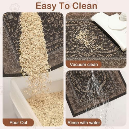 Glittme Cat Litter Mat, 24"x15" Non-Slip Washable Trapping Mat for Cats - Image 3