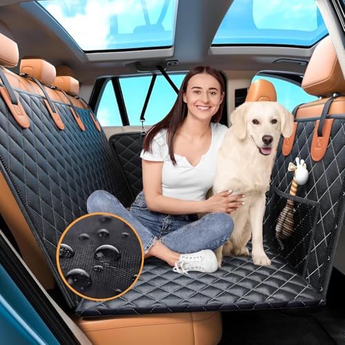Back Seat Extender, Car Dog Seat with Hard Bottom Holds 420lbs, Thick & Durable Waterproof Pet Hammock Protector for Car, SUV,Truck(Black) - Image 2