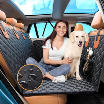Back Seat Extender, Car Dog Seat with Hard Bottom Holds 420lbs, Thick & Durable Waterproof Pet Hammock Protector for Car, SUV,Truck(Black) - Image 2