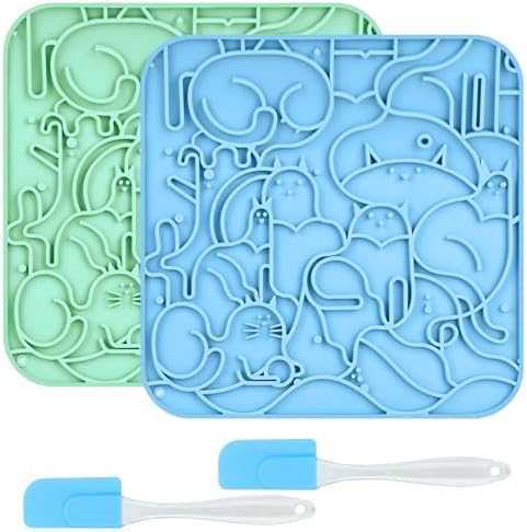 Lick Mat for Dogs,Lick Pads for Cats with Suction Cups- Large&Small Pet by BVQWO