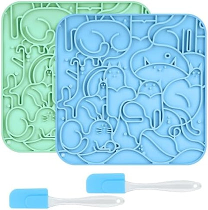 Lick Mat for Dogs,Lick Pads for Cats with Suction Cups- Large&Small Pet by BVQWO