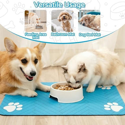 Dog Cat Food Mat, Absorbent Pet Feeding Mat for Food and Water Bowl - Image 6