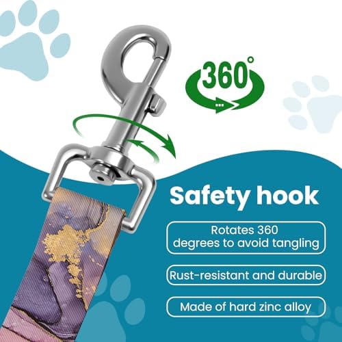 Adjustable pet cat and Dog car seat Belt，The Lanyard is Flexible and Adjustable from 20 to 33 inches(Light Luxury Marble) - Image 3