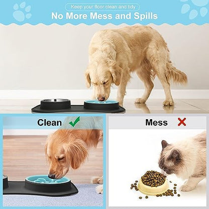 Slow Feeder Dog Bowls 3 in 1 Stainless Steel Food Water Bowl to Slow Eating - Image 4