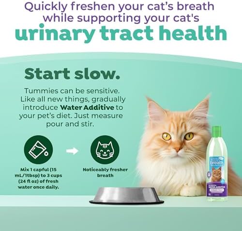TropiClean Fresh Breath Cat Dental Water Additive, + UTI Support, 16oz - Image 3