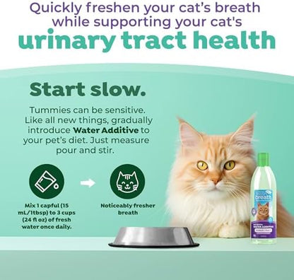 TropiClean Fresh Breath Cat Dental Water Additive, + UTI Support, 16oz - Image 3