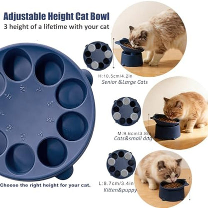 Raised Slow Feeder Cat Bowl, Silicone Elevated Tilted Cat Slow Feeder Bowl - Image 7