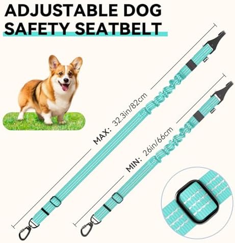 Pawaboo 2Pack Dog Car Seatbelt, 3-in-1 Dog Tether with Buckle & Hook Latch - Image 6
