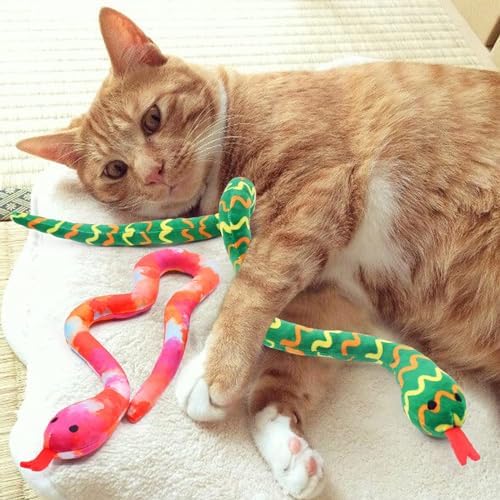 CiyvoLyeen Plush Snake Catnip Toys for Indoor Cats 3 Pack - Image 5