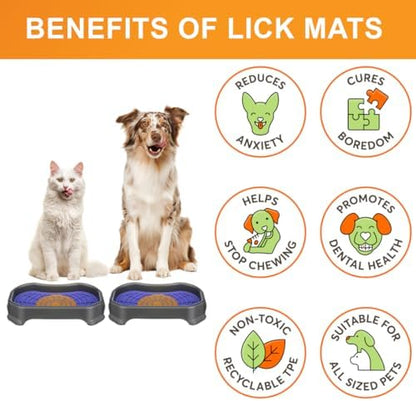 Neater Pets Neat-LIK Dog Lick Mat w/Mess-Proof Tray, Lick Mat for Dogs, Cats, Puppy, Reduces Anxiety & Boredom, Peanut Butter Slow Feeder, Interactive Treat Licking Pad (Purple/Gunmetal) - Image 4