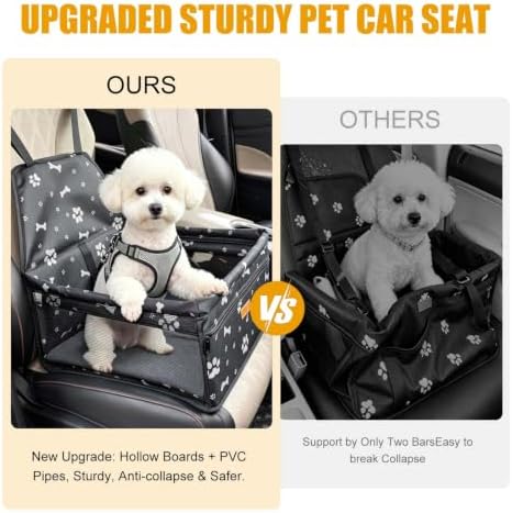 Pet Dog Booster Seat, Upgrading the Framed wall to Prevent Collapse，Breathable and Foldable Pet Car Basket，Removable andWashable pet car seat - Image 2