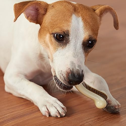 Dog Chew Toys for Aggressive Chewers, 2 Pack Beef Flavor Tough Dog Bones for Large/Medium Breed Dogs, Nylon Dog Toys for Teething and Training - Image 3