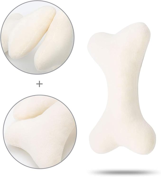 JOYELF Squeaky Dog Toy Plush Dog Chew Toy for Puppy Dogs, Interactive Non Toxic Chase Fetch Dog Toys with Squeakers for Dogs, 3 Pack Bones