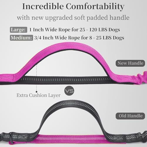 iYoShop Hands Free Dog Leash with Zipper Pouch, Large, 25-120LB, Very Berry - Image 3