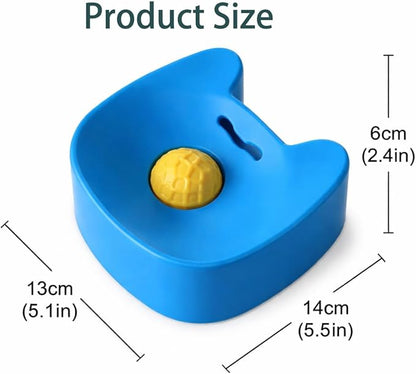 Slow Feeder Dog Bowls for Liquid Treat with 4 Powerful Suction Cups,Dog Licking Bowl with Rolling Balls for Bone Broth & Yogurt,Food‑Grade Rubber, for Large Medium Small Puppy Breeds (Blue)