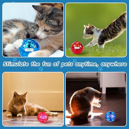 Sratte 2 Pcs Rechargeable Light up Cat Ball Ghost Hunting, Red and Blue - Image 6