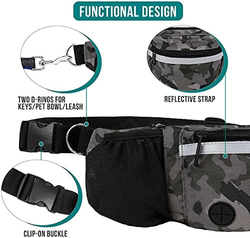 PetAmi Dog Fanny Pack, Treat Pouch for Dog Walking Training, Camo Black - Image 4