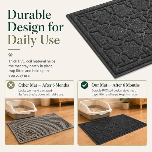 Yimobra Cat Litter Mat, Waterproof Litter Trapping Mat, 47x36, Black - Image 4