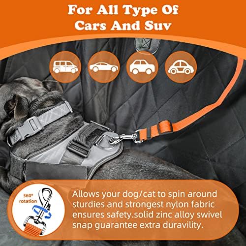 BWOGUE 2 Pack Dog Seat Belt for Car, Headrest Restraint Strap, Orange - Image 5